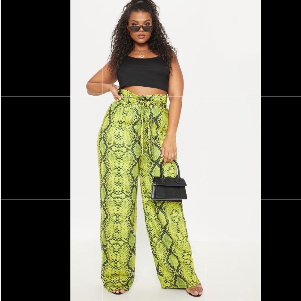 Plus Size Neon Snake Pants